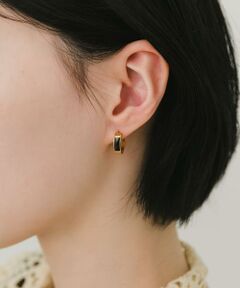 SMELLY / スメリー ピアス・イヤリング | ステンレスブラックビジューフープピアス