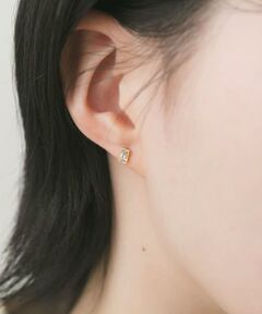 SMELLY / スメリー ピアス・イヤリング | ステンレスレクタングルプチビジューピアス
