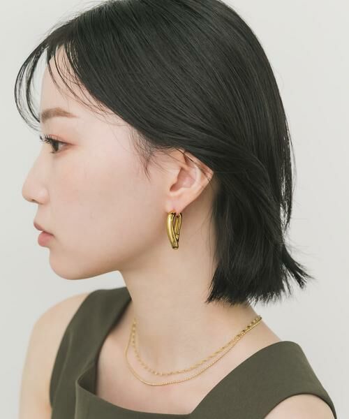 SMELLY / スメリー ピアス・イヤリング | ステンレスニュアンスカーブボリュームピアス | 詳細5
