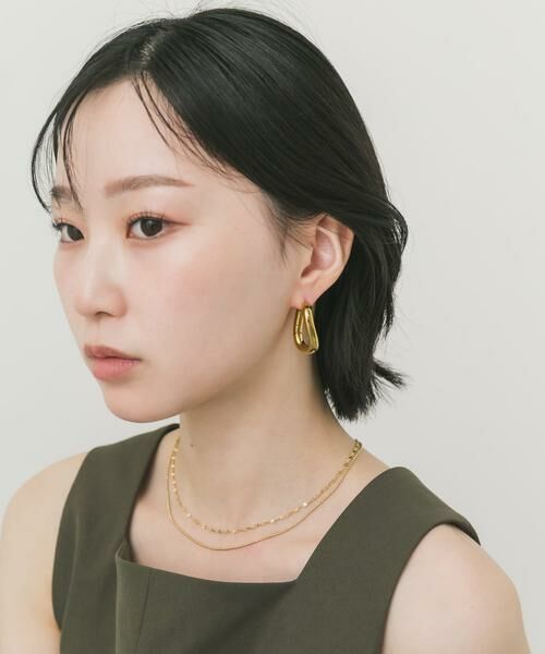 SMELLY / スメリー ピアス・イヤリング | ステンレスニュアンスカーブボリュームピアス | 詳細6