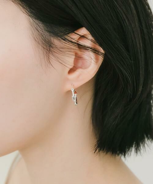 SMELLY / スメリー ピアス・イヤリング | ジオメトリッククリアビジューフープピアス | 詳細2