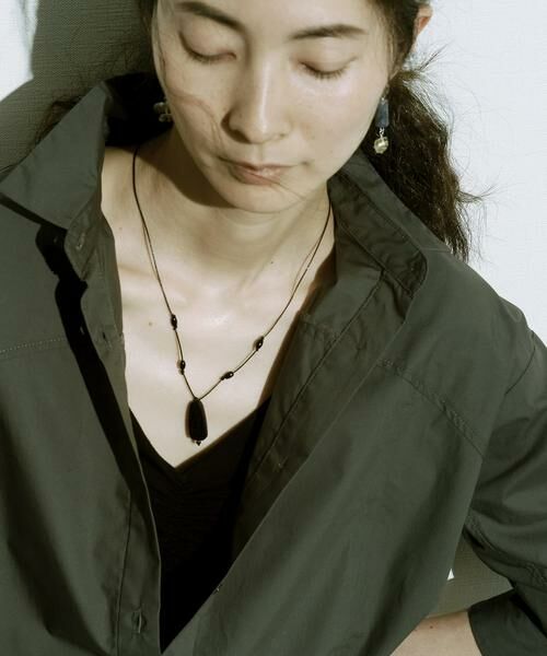 SMELLY / スメリー ネックレス・ペンダント・チョーカー | SMELLY so’　onyx accent wood necklace（ブラック）