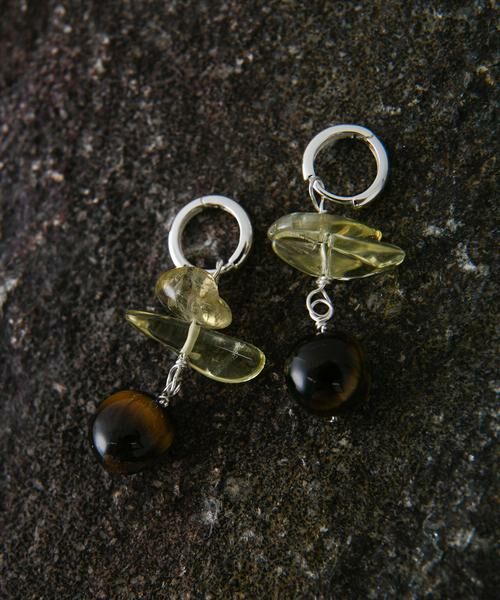 SMELLY / スメリー ピアス・イヤリング | SMELLY so’　lemon quartz hoop pierce | 詳細3