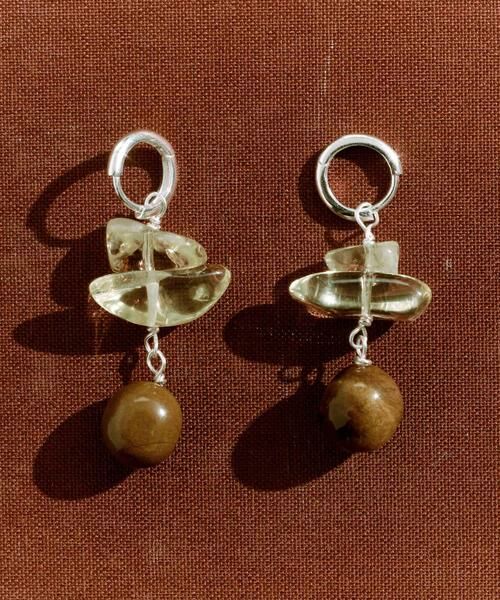 SMELLY / スメリー ピアス・イヤリング | SMELLY so’　lemon quartz hoop pierce（シルバー系その他）