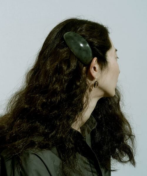 SMELLY / スメリー カチューシャ・カチューム・その他 | SMELLY so’　textured stone barrette（カーキ）