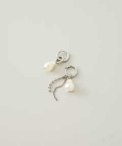 SMELLY / スメリー ピアス・イヤリング | アシンメトリーパールチェーンフープピアス