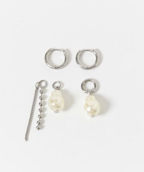 SMELLY / スメリー ピアス・イヤリング | アシンメトリーパールチェーンフープピアス | 詳細8