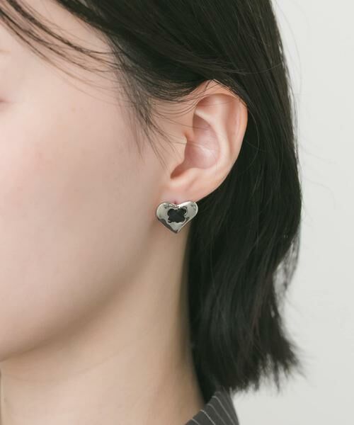 SMELLY / スメリー ピアス・イヤリング | クロスボタンメタルハートピアス | 詳細2