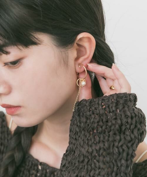 SMELLY / スメリー ピアス・イヤリング | パールチェーンマルチWAYフープイヤリング | 詳細5