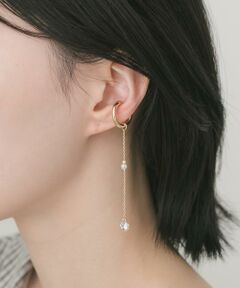SMELLY / スメリー ピアス・イヤリング | パールビジューロングチェーンイヤカフ