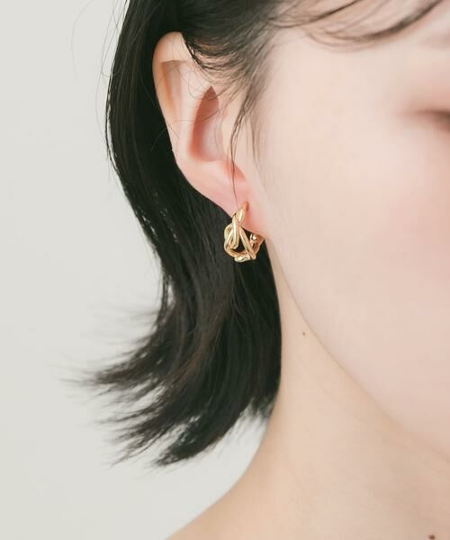 SMELLY / スメリー ピアス・イヤリング | メタルノットワンタッチフープイヤリング | 詳細4