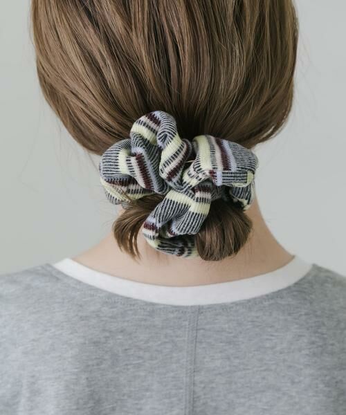 SMELLY / スメリー ヘアゴム・シュシュ | マルチボーダーニットシュシュ（グレー系その他）