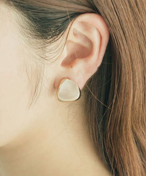 ＊＊SMELLY / スメリー ピアス・イヤリング | マットクリアメタルフレームイヤリング（GLD）