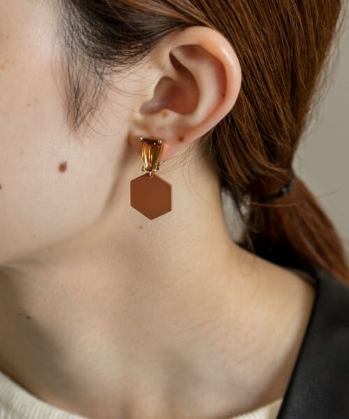 ＊＊SMELLY / スメリー ピアス・イヤリング | マットカラーイヤリング（BRN）