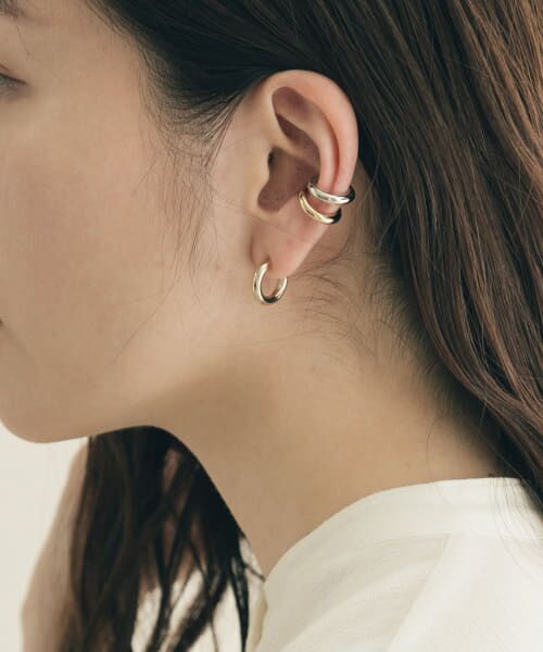 ＊＊SMELLY / スメリー ピアス・イヤリング | シンプルピアスカフセット（GLD/SLV）