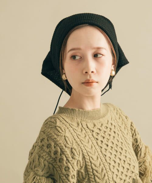 ＊＊SMELLY / スメリー バンダナ・スカーフ | サンカクニットスカーフ（BLK）