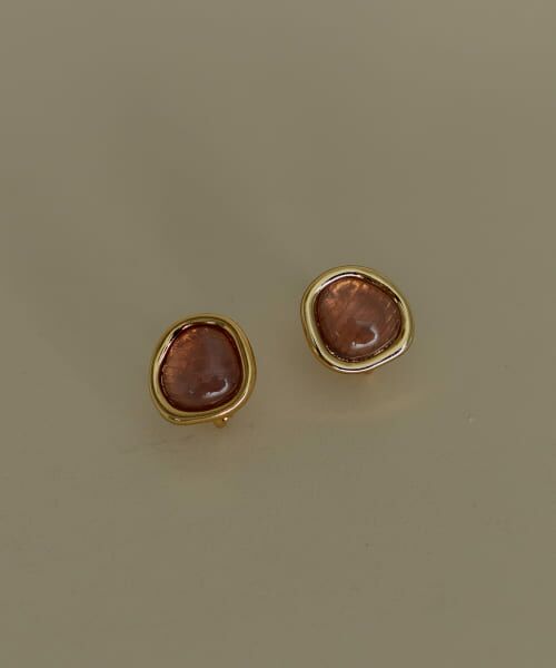 ＊＊SMELLY / スメリー ピアス・イヤリング | カラークリアジュシフレームイヤリング（GD/PK）