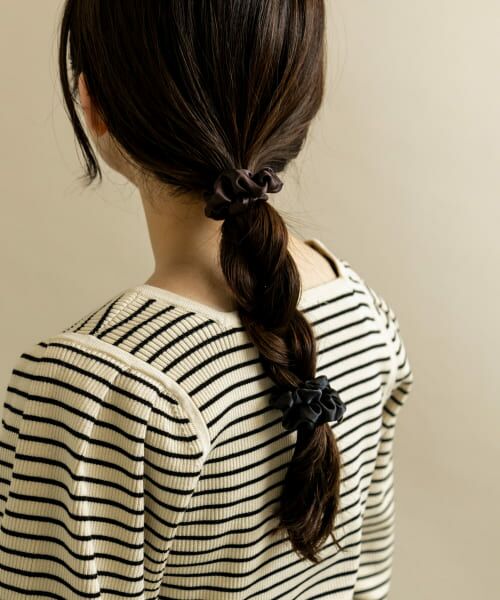 ＊＊SMELLY / スメリー ヘアゴム・シュシュ | サテンミニシュシュセット（BLK/BRN）