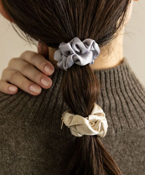 ＊＊SMELLY / スメリー ヘアゴム・シュシュ | サテンミニシュシュセット（BEG/GRY）