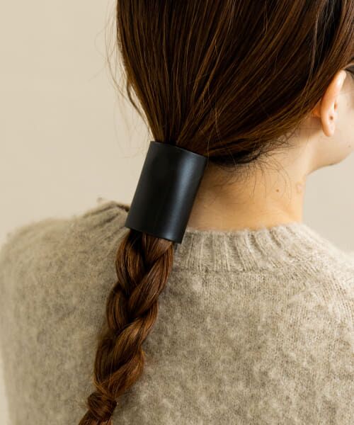 ＊＊SMELLY / スメリー ヘアゴム・シュシュ | フェイクレザーヘアカフセット（BLK）