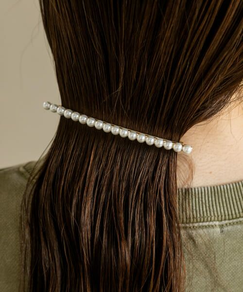 ＊＊SMELLY / スメリー カチューシャ・カチューム・その他 | パールロングバーバレッタ（WHT）