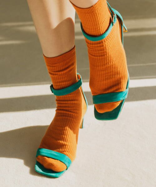 ＊＊SMELLY / スメリー ソックス | カラーリブソックス（ORG）