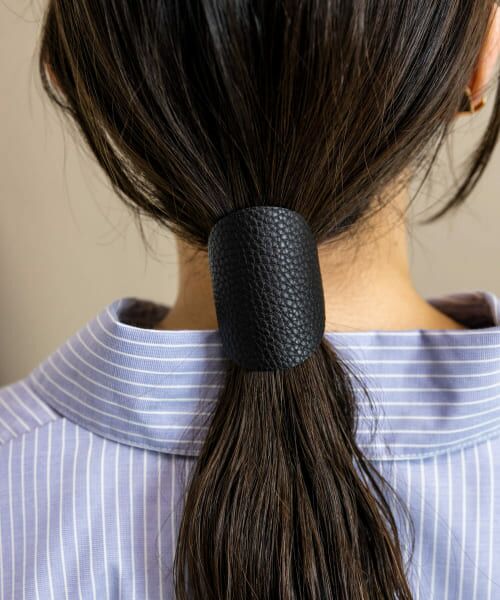 ＊＊SMELLY / スメリー ヘアゴム・シュシュ | フェイクレザーサークルヘアカフセット（BLK）