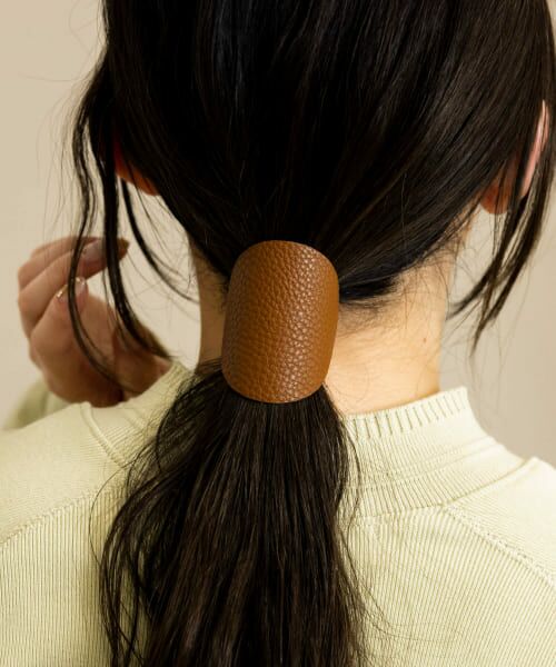 ＊＊SMELLY / スメリー ヘアゴム・シュシュ | フェイクレザーサークルヘアカフセット（BRN）