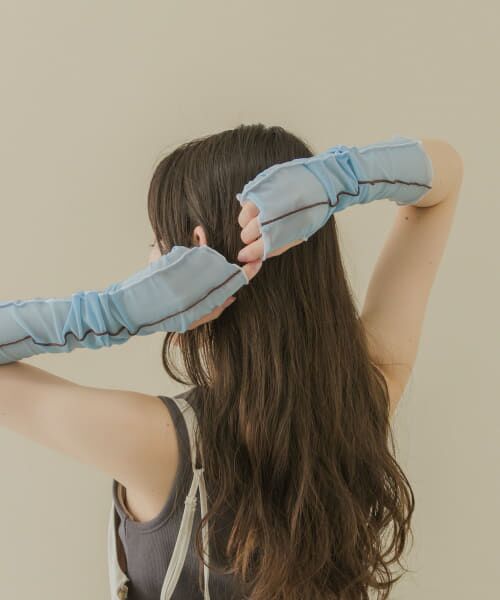 ＊＊SMELLY / スメリー 手袋 | シアーメローアームカバー（BLU）