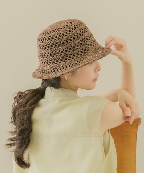 ＊＊SMELLY / スメリー ハット | スカシアミペーパーバケットハット（BRN）