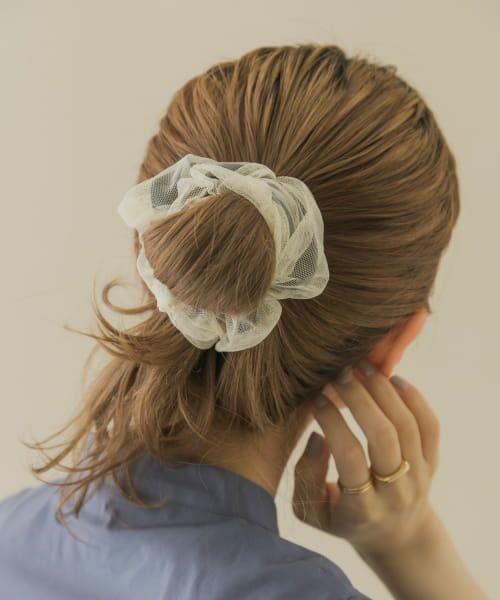 ＊＊SMELLY / スメリー ヘアゴム・シュシュ | チュールコンビネーションシュシュ（IV/BK）