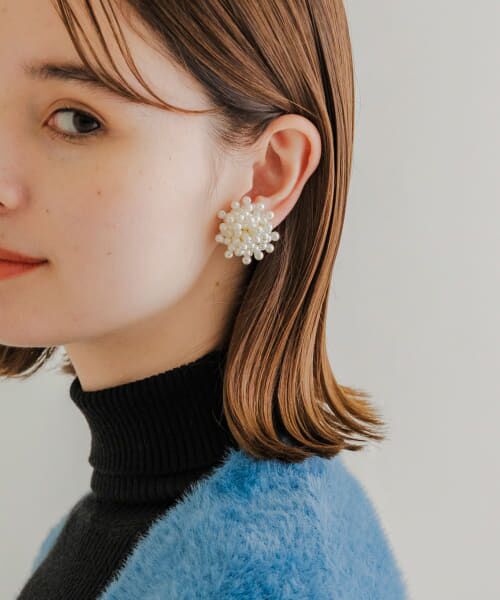＊＊SMELLY / スメリー ピアス・イヤリング | ツブツブパールボリュームイヤリング（IVO）