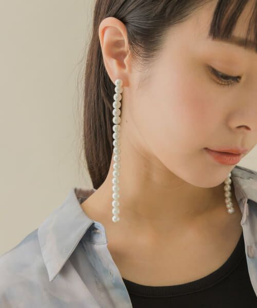セール】 パールロングピアス （ピアス・イヤリング