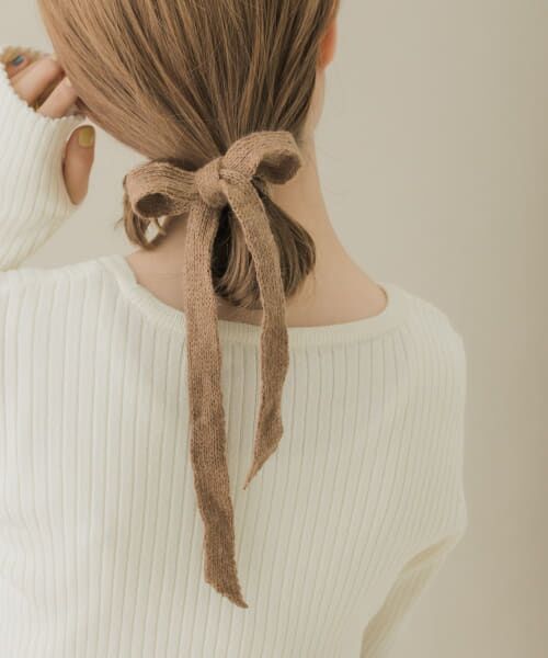 セール】 ニットリボンヘアカフセット （ヘアゴム・シュシュ