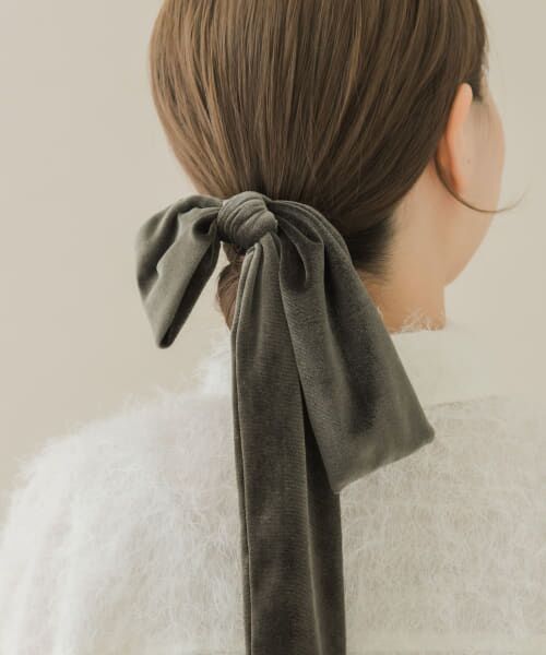 ＊＊SMELLY / スメリー ヘアゴム・シュシュ | 『WEB/一部店舗限定』ベロアビッグリボンヘアカフセット（KHK）