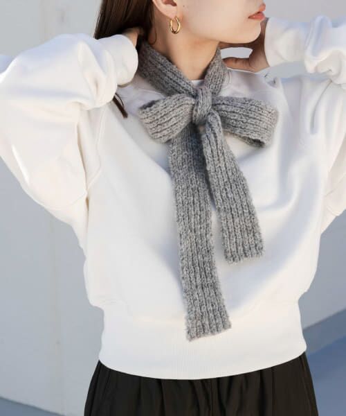 ＊＊SMELLY / スメリー マフラー・ショール・スヌード・ストール | スリムニットマフラー（GRY）