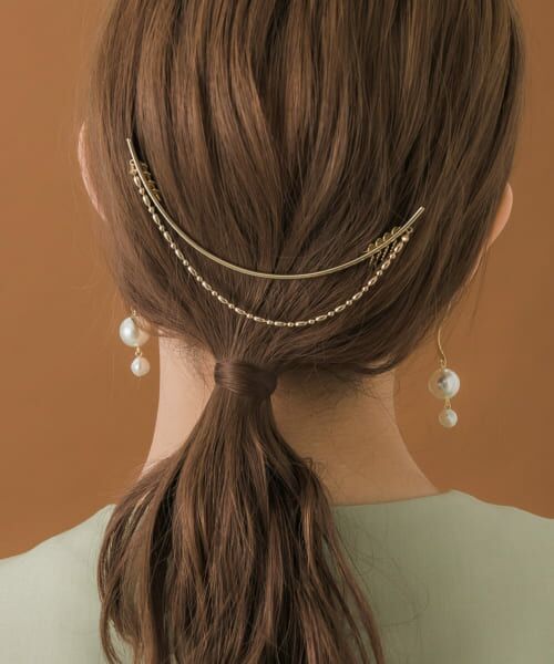 ＊＊SMELLY / スメリー カチューシャ・カチューム・その他 | カーブバーボールチェーンバックコーム（GLD）