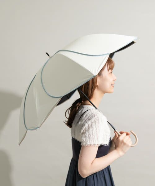 ＊＊SMELLY / スメリー 傘 | because　晴雨兼用パイピングフラワー（WHT）