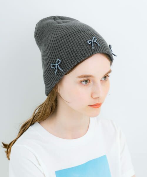＊＊SMELLY / スメリー ニットキャップ | リボンニットワッチ（GRY）