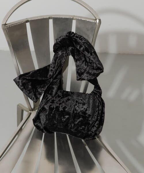 ＊＊SMELLY / スメリー ハンドバッグ | ベロアリボンバッグ（BLK）