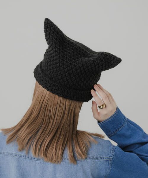 ＊＊SMELLY / スメリー ニットキャップ | ネコミミワッチキャップ（BLK）