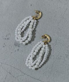 ツブツブパールフープピアス