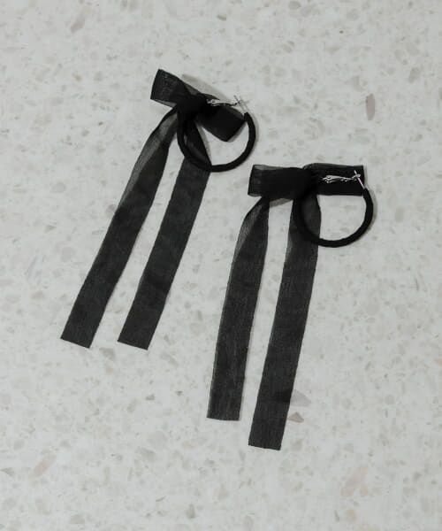 ＊＊SMELLY / スメリー ピアス・イヤリング | シアーリボンフープピアス（BLK）