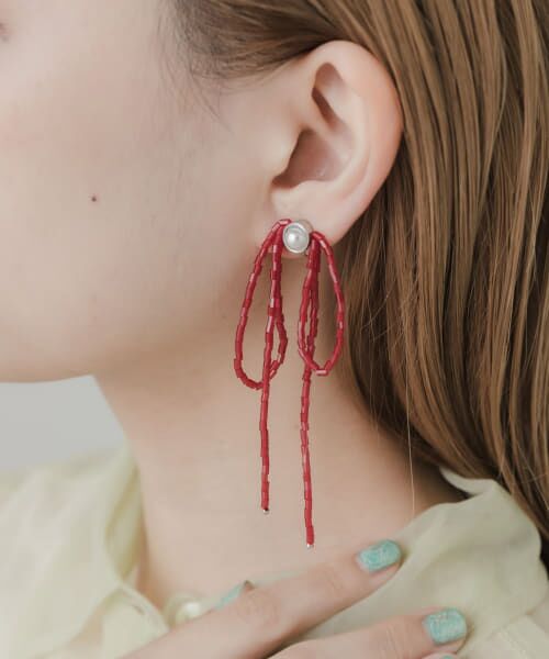 ＊＊SMELLY / スメリー ピアス・イヤリング | ビーズリボンイヤリング（BRD）