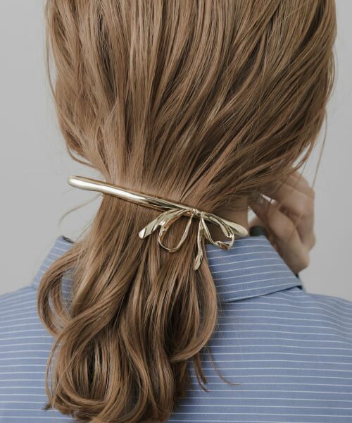 ＊＊SMELLY / スメリー カチューシャ・カチューム・その他 | メタルニュアンスリボンバレッタ（GLD）