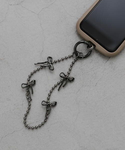 ＊＊SMELLY / スメリー キーホルダー・ストラップ | リボンボールチェーンストラップ（BLK）