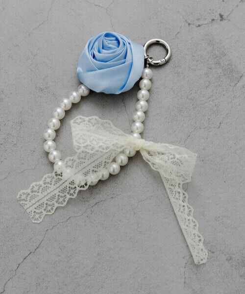 ＊＊SMELLY / スメリー キーホルダー・ストラップ | ローズレースリボンストラップ（IVO/BLU）