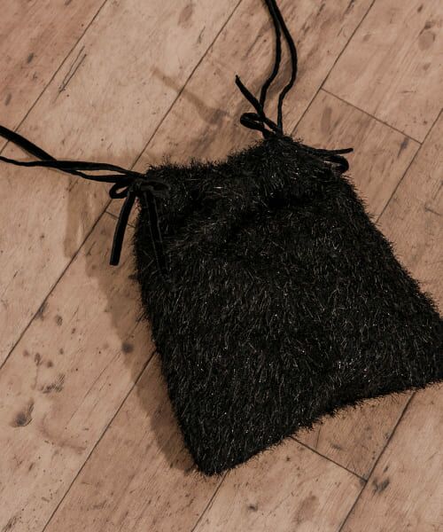 ＊＊SMELLY / スメリー ショルダーバッグ | フリンジリボンキンチャクバッグ（BLK）