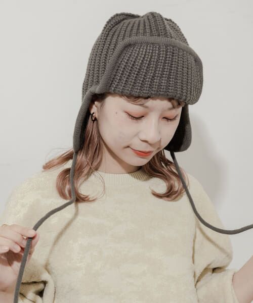 セール】 リブニットフライトキャップ （ニットキャップ