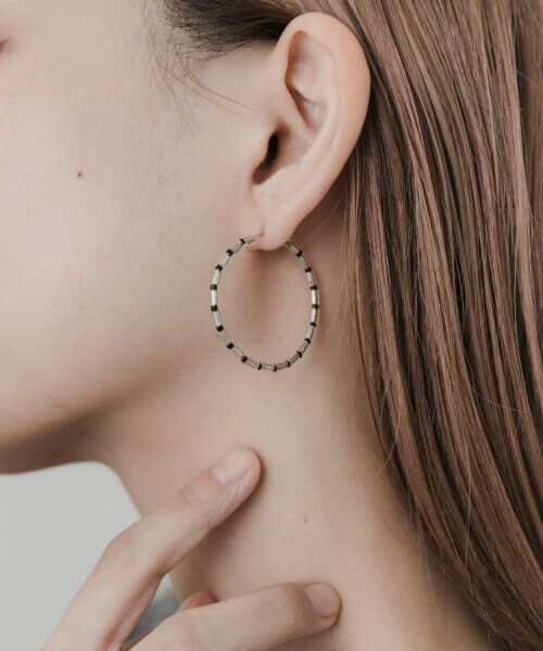ポメころび様✴︎パープルアゲートピアス＊フープイヤリング 高価ハンドメイド・手芸 - ポメころび様✴︎パープルアゲート